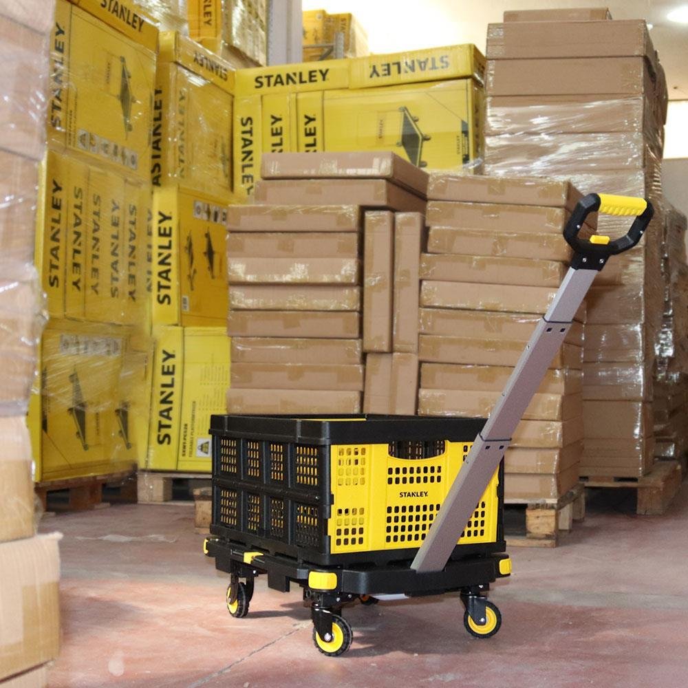 STANLEY PC532B 137kg 62x45cm Dört Tekerli Çekme Kollu Yük ve Paket Taşıma Arabası + FT505 Çok Amaçlı Taşıma Sepeti - Görsel 5