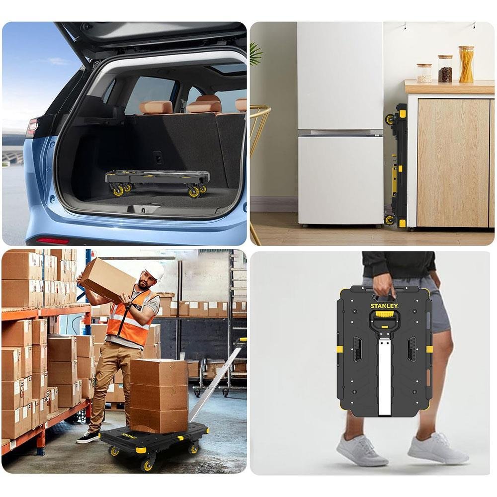 STANLEY PC532B 137kg 62x45cm Dört Tekerli Çekme Kollu Yük ve Paket Taşıma Arabası + FT505 Çok Amaçlı Taşıma Sepeti - Görsel 4