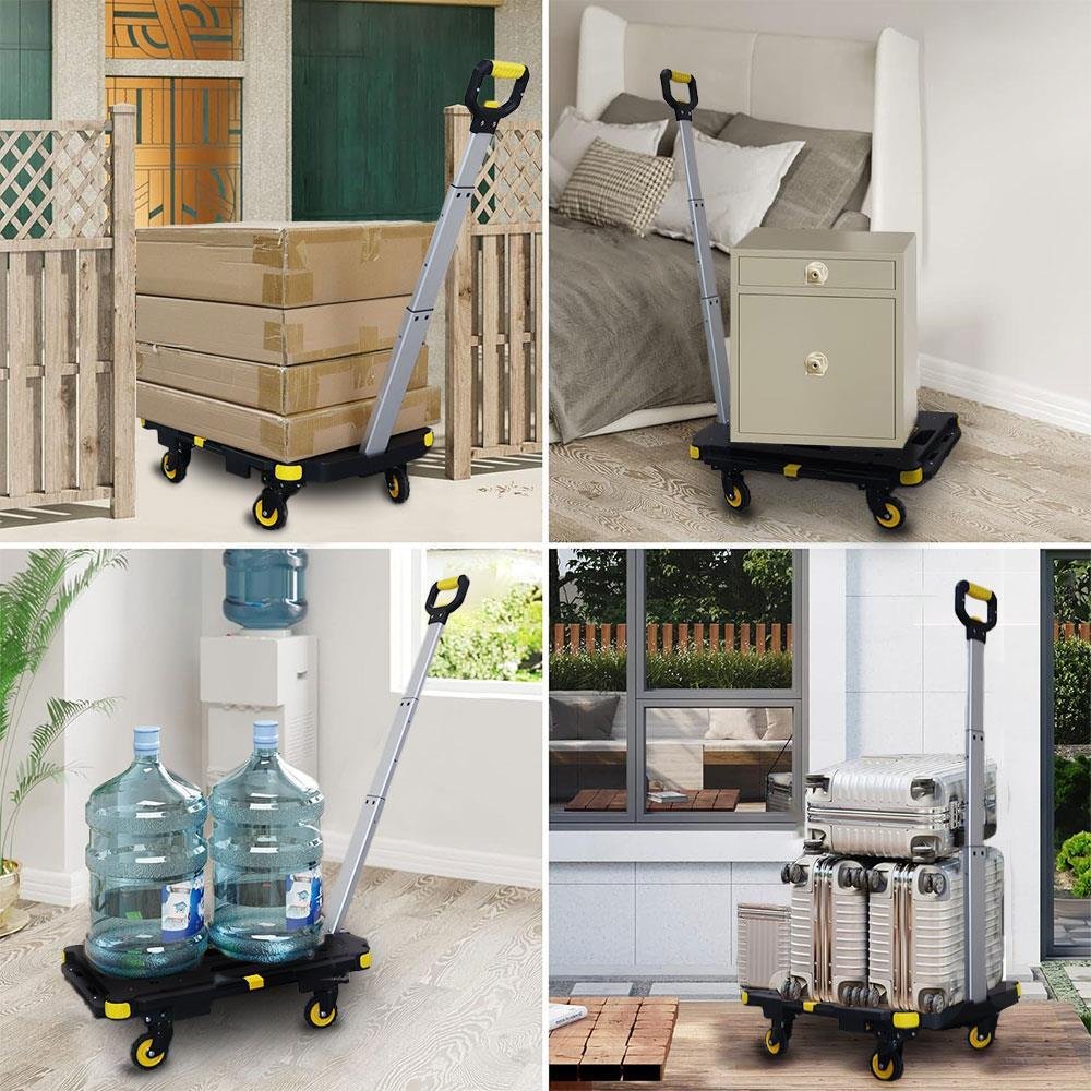 STANLEY PC532B 137kg 62x45cm Dört Tekerli Çekme Kollu Yük ve Paket Taşıma Arabası + FT505 Çok Amaçlı Taşıma Sepeti - Görsel 6